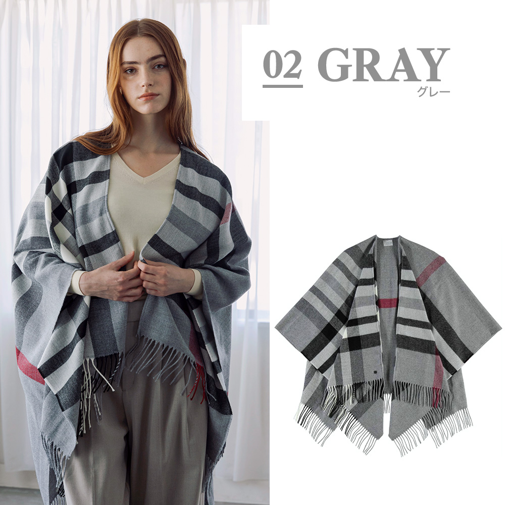 フラースチェック ポンチョ ストール ケープ レディース 631190 FRAAS 