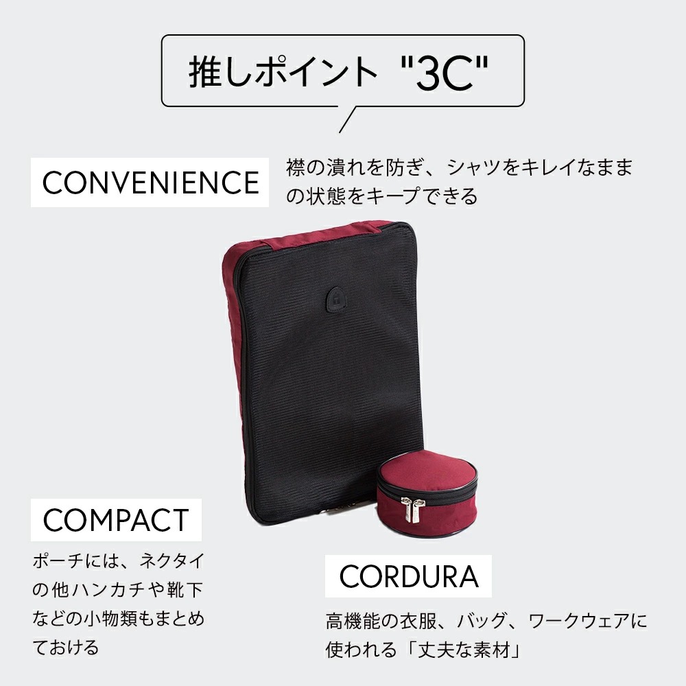 TABITUS（タビタス） ワイシャツケース＆ネックポーチ 1枚用