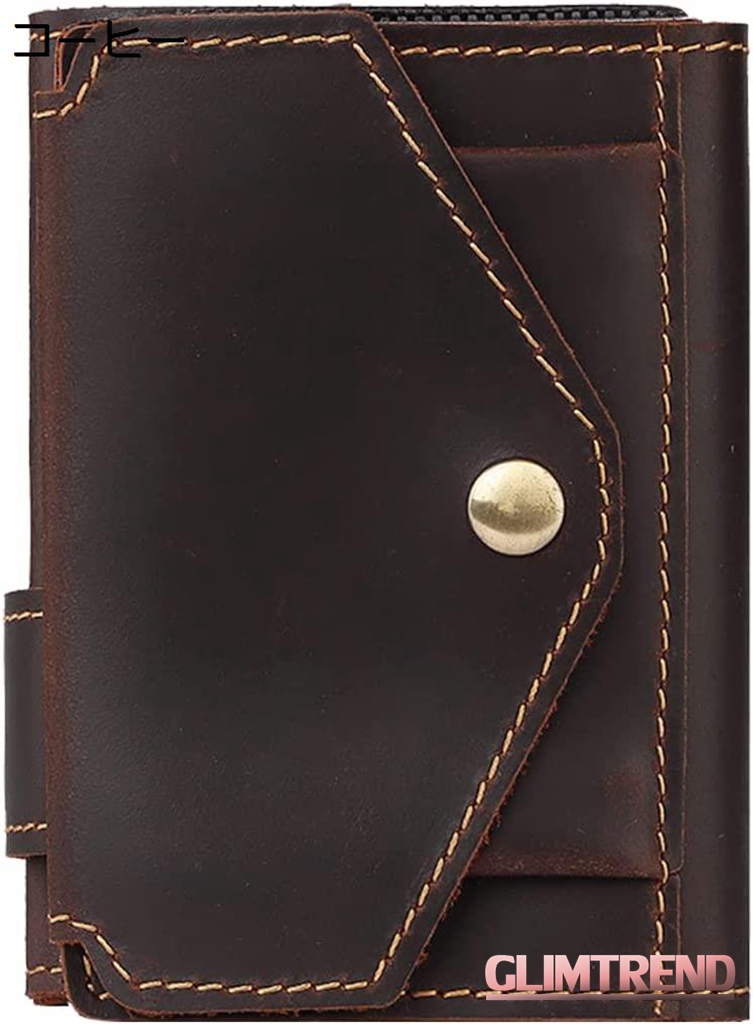 財布 クレジットカードケース メンズ 二つ折り 本革 多機能 スリム 薄型 スライド式 軽量 大容量 カード10枚収納 小銭入れ 磁気防止｜glimtrend-store｜02