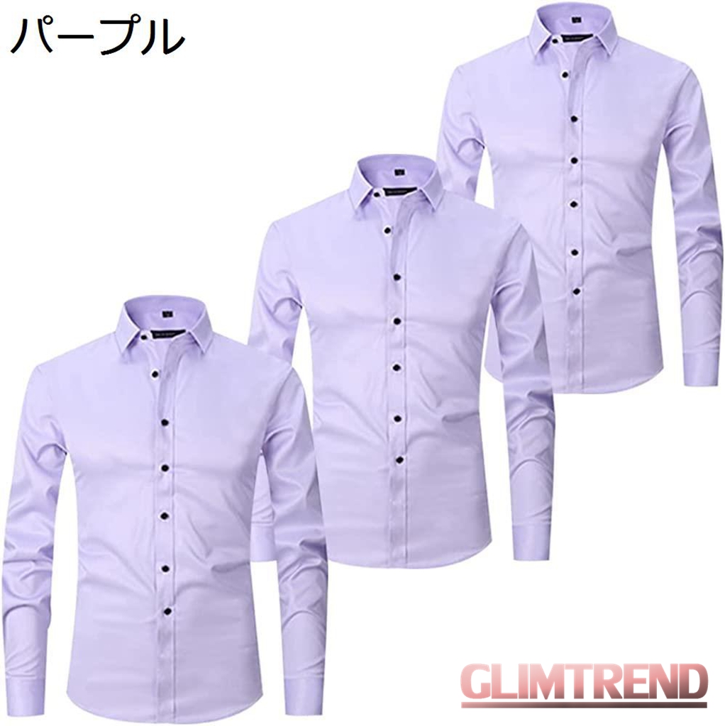 ワイシャツ メンズ 形態安定 3枚セット 白いシャツ 吸水速乾 立体裁断 Yシャツ デザインワイシャツ 快適 ビジネスシャツ ドレスシャツ｜glimtrend-store｜02