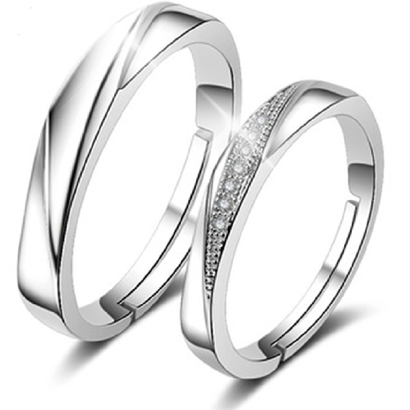 ペアリング フリーサイズ カップル 指輪 リング 2個セット 人気 結婚指輪 婚約指輪 オープンリング エンゲージリング レディース メンズ RLYKAL｜global-link｜02