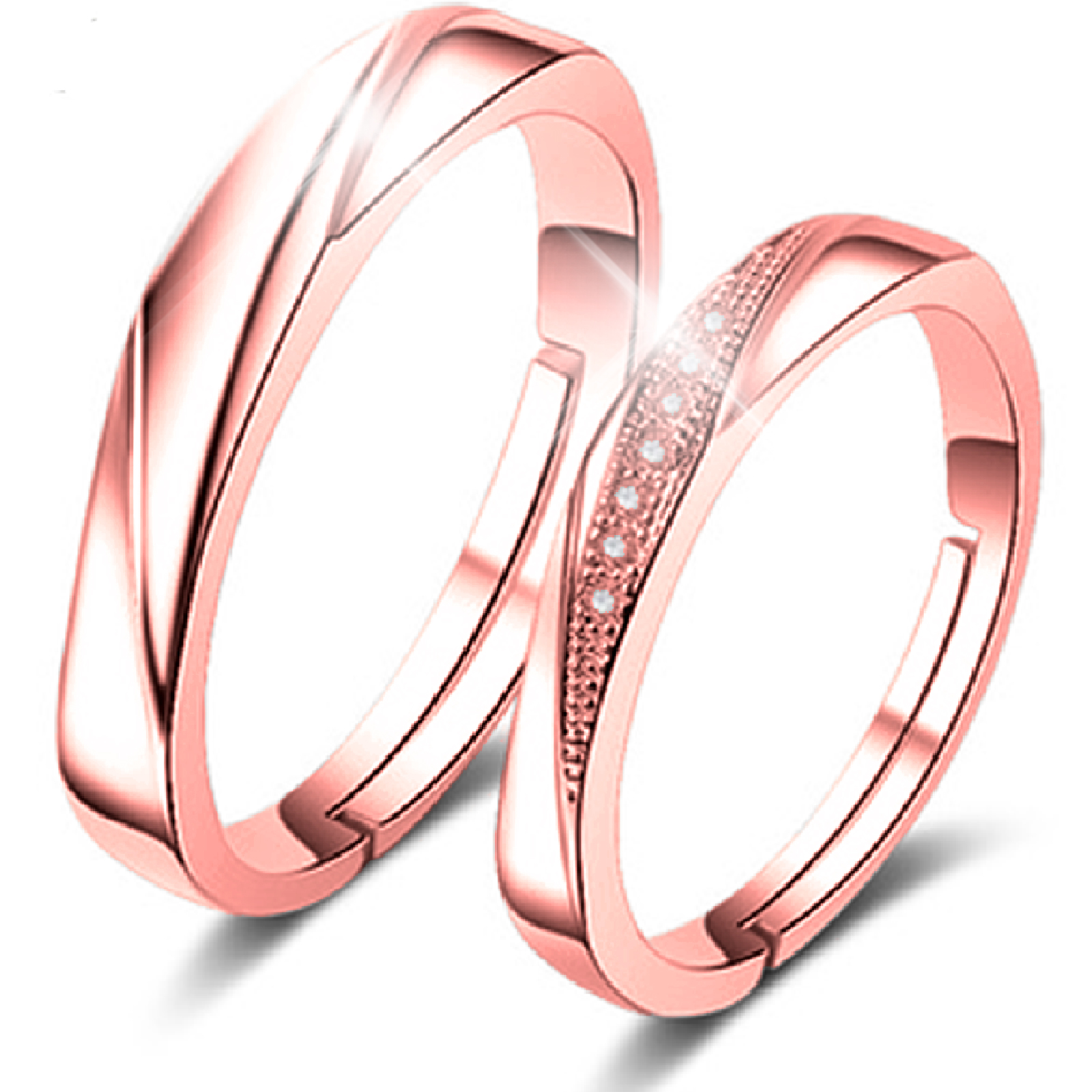 ペアリング フリーサイズ カップル 指輪 リング 2個セット 人気 結婚指輪 婚約指輪 オープンリング エンゲージリング レディース メンズ RLYKAL｜global-link｜03