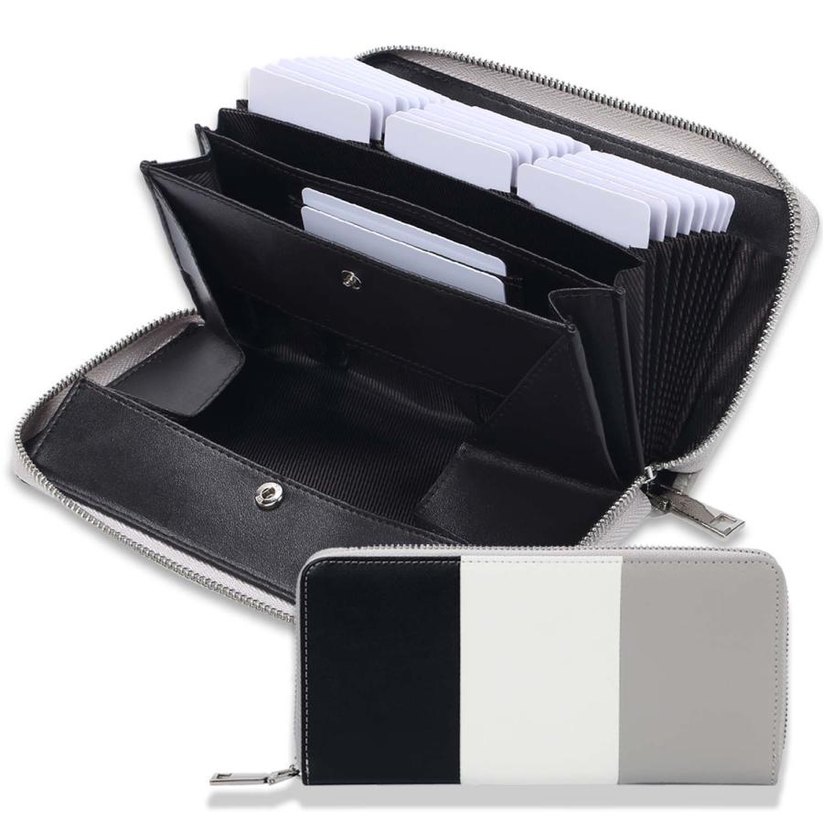 ギャルソン 財布 レディース 長財布 大容量 カードがたくさん入る コインスルー 多機能 ラウンドファスナー 縦型カード収納 ながざいふ RLYKAL ルリカル｜global-link｜03