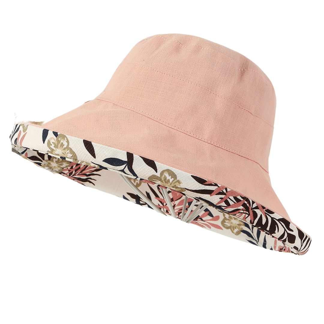 帽子 ハット リバーシブル 花柄 無地 HAT つば広 レディース UV