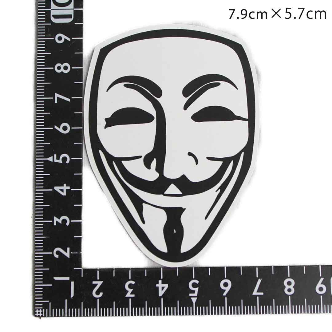 アメカジ ステッカー アノニマス ハッカー シール Sticker 防水 ホワイト Sk 0006 Globalmarket 通販 Yahoo ショッピング
