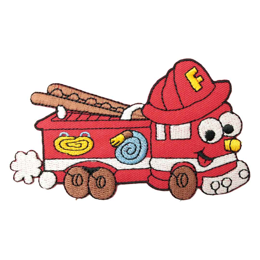 ワッペン アイロン 消防車 レッド キャラクター 乗り物 デザイン
