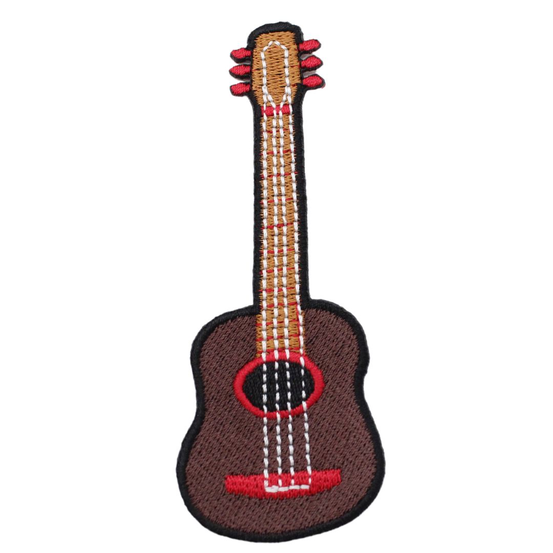 ワッペン アイロン ギター Guitar エンジ 音楽 ミュージック 楽器