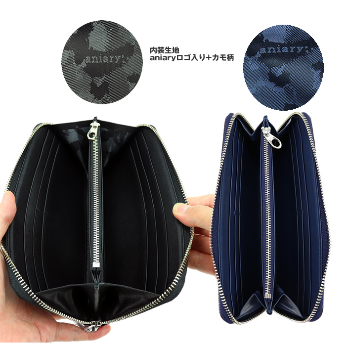 aniary 定価19800円 新品　ブラック　サイフ　アニアリ　定番 aniary アニアリ 長財布 革 ラウンドファスナー長財布 さいふ