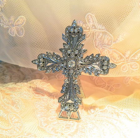 十字架 ミニ置物 クリスタル ビクトリアン クロスB : グロリアス