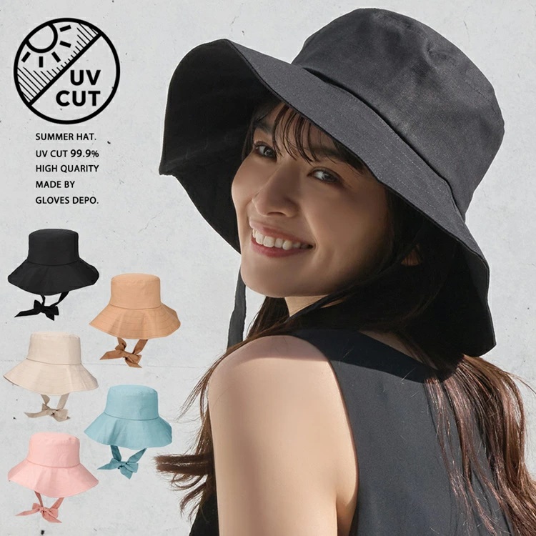 未使用　エミリアウィズ UVカット 帽子リボン付き　ベージュ　顎紐付き UV cut cap | エミリアウィズ 公式オンラインストア