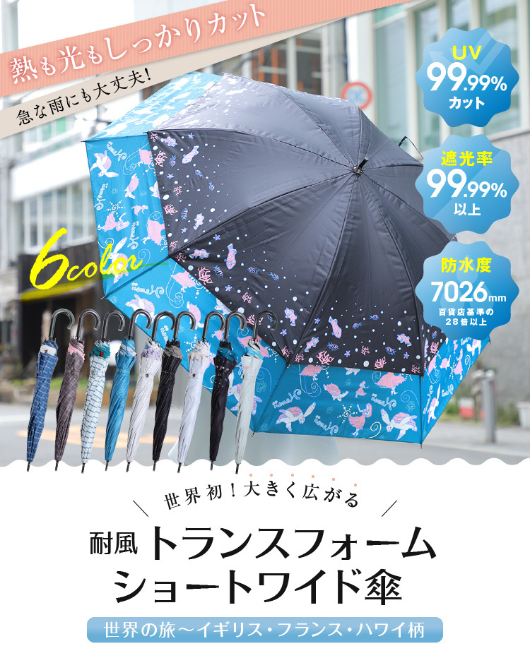 UVカット 遮光 99.99％ 日傘 完全遮光 世界初 大きく広がる