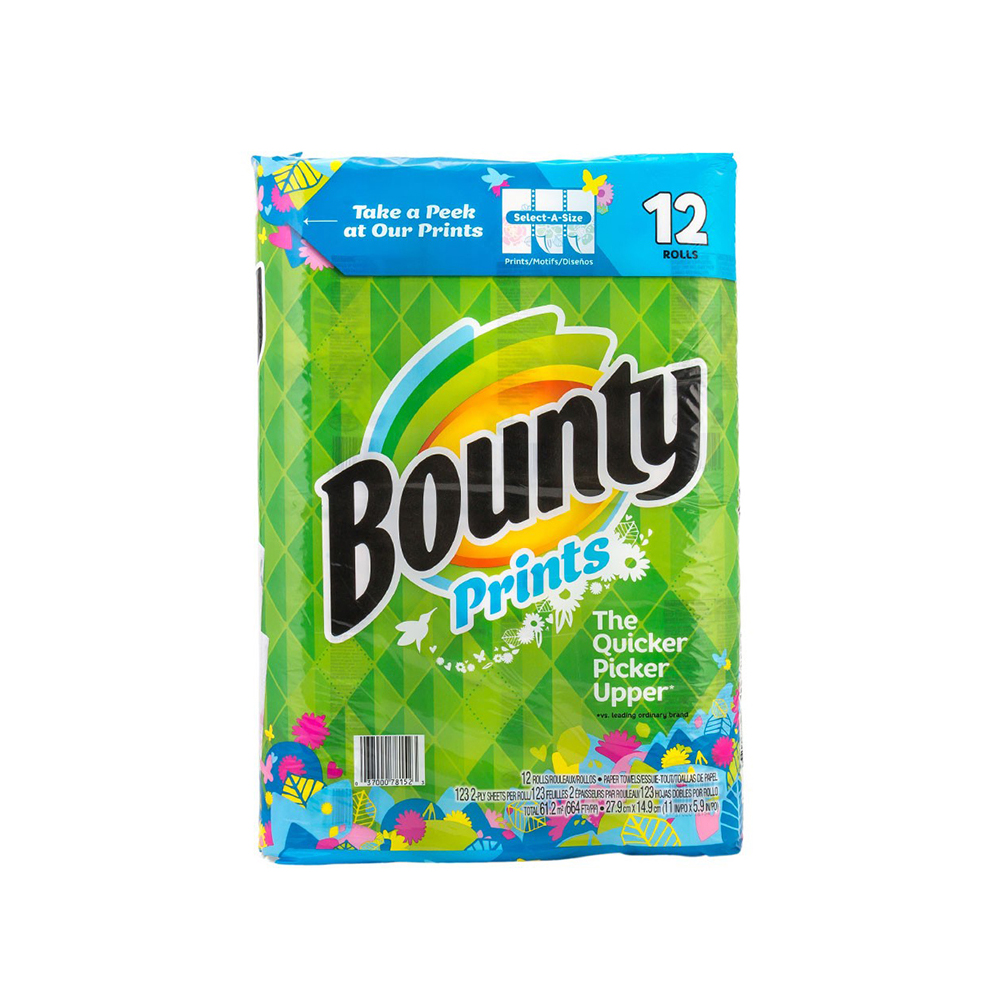 バウンティ Bounty ペーパータオル セレクトアサイズ 12ロール プリント キッチンペーパー コストコ｜glv｜02