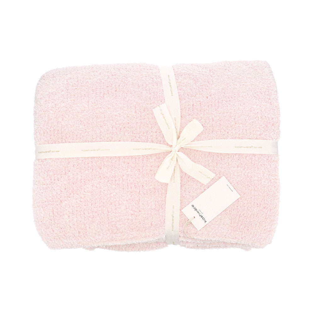 Kashwere ピンク フリースブランケット HALF BLANKET / DAMASK(85×110cm pink/white): BLANKET