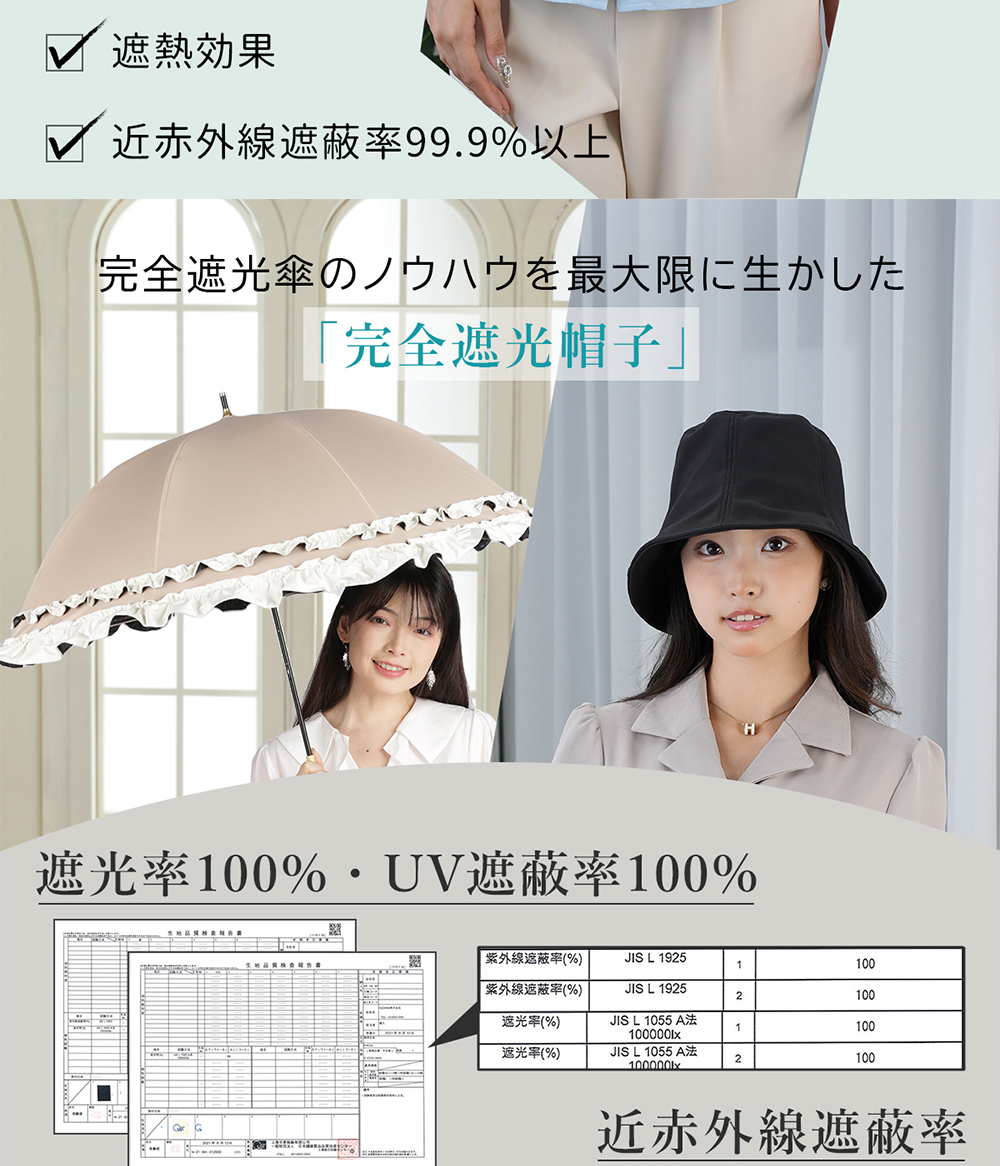 KIZAWA 帽子 レディース バケットハット 遮光100% UVカット 冷感
