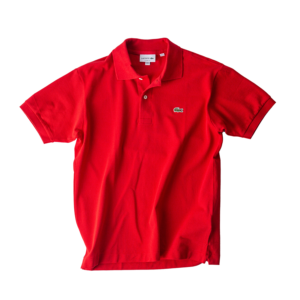 90s ラコステ lacoste ポロシャツ 赤 メンズ L 半袖 古着 A1