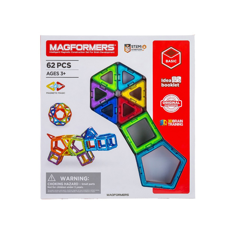 マグフォーマー Magformers おもちゃ 62ピース 知育玩具 磁石 マグネット ブロック パズル スタンダードセット 3才 玩具 子供 男の子  女の子 人気 プレゼント