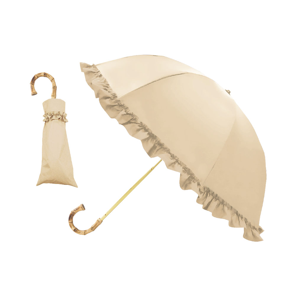 ピンクトリック pink trick 2段折りたたみ傘 (2way) 日傘 遮光率100% 1級遮光 遮熱 かわいい フリル｜glv｜02