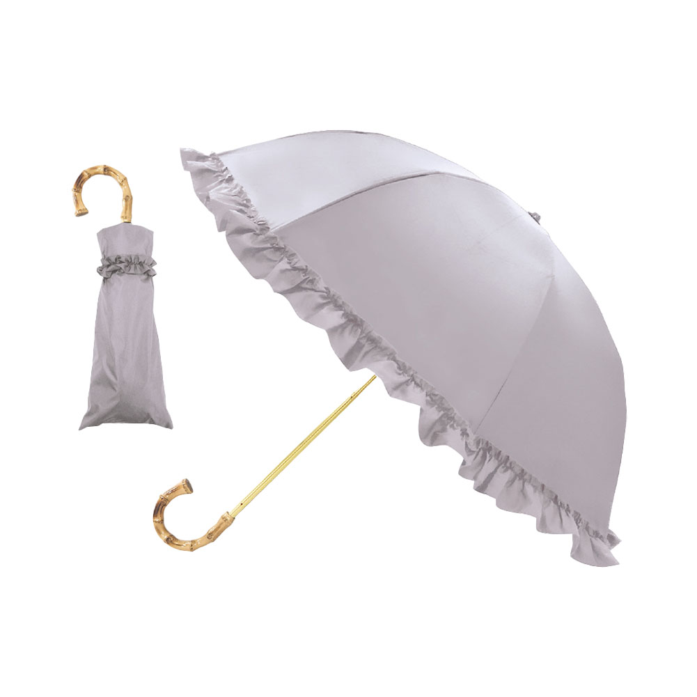 ピンクトリック pink trick 2段折りたたみ傘 (2way) 日傘 遮光率100% 1級遮光 遮熱 かわいい フリル｜glv｜03
