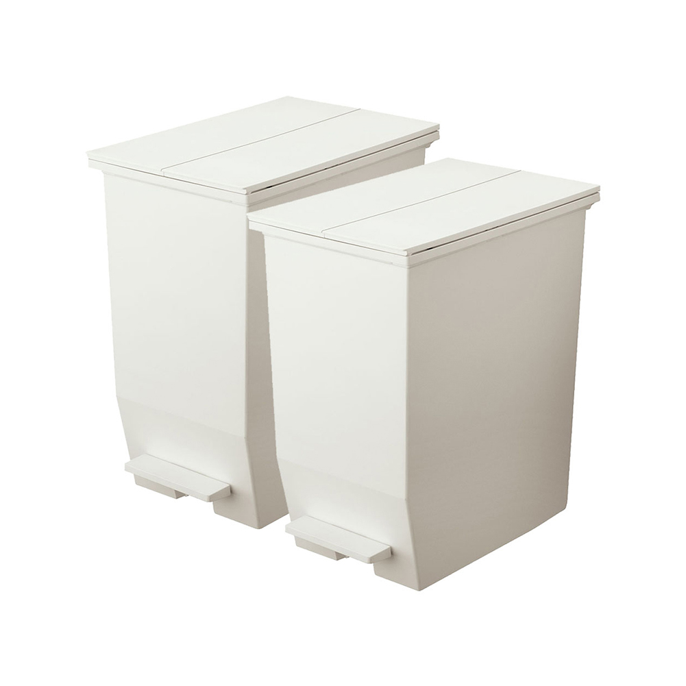 【極美品】SOLOW ホワイト ごみ箱 2個セット　45L RISU（家具、インテリア） ゴミ箱 45リットル SOLOW ペダル