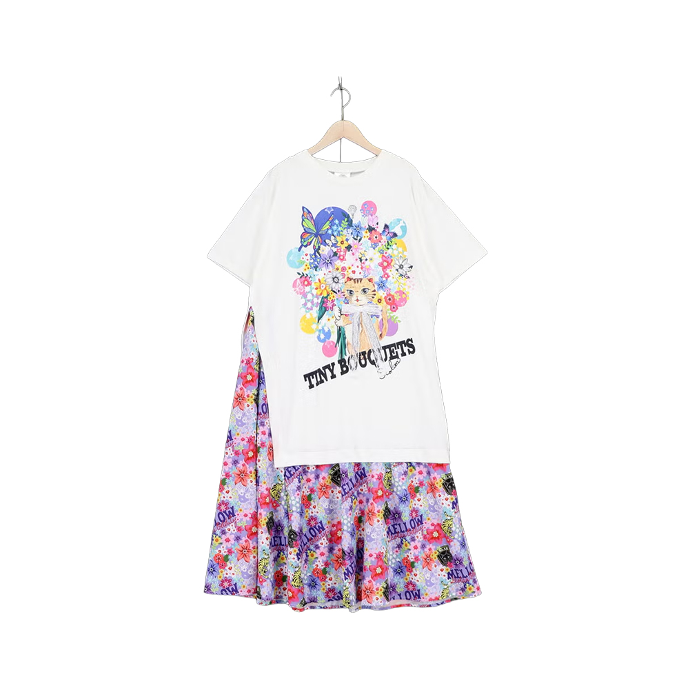 ScoLar（スカラー） ScoLar 162670 ネコ花 花柄切替ワンピース レース