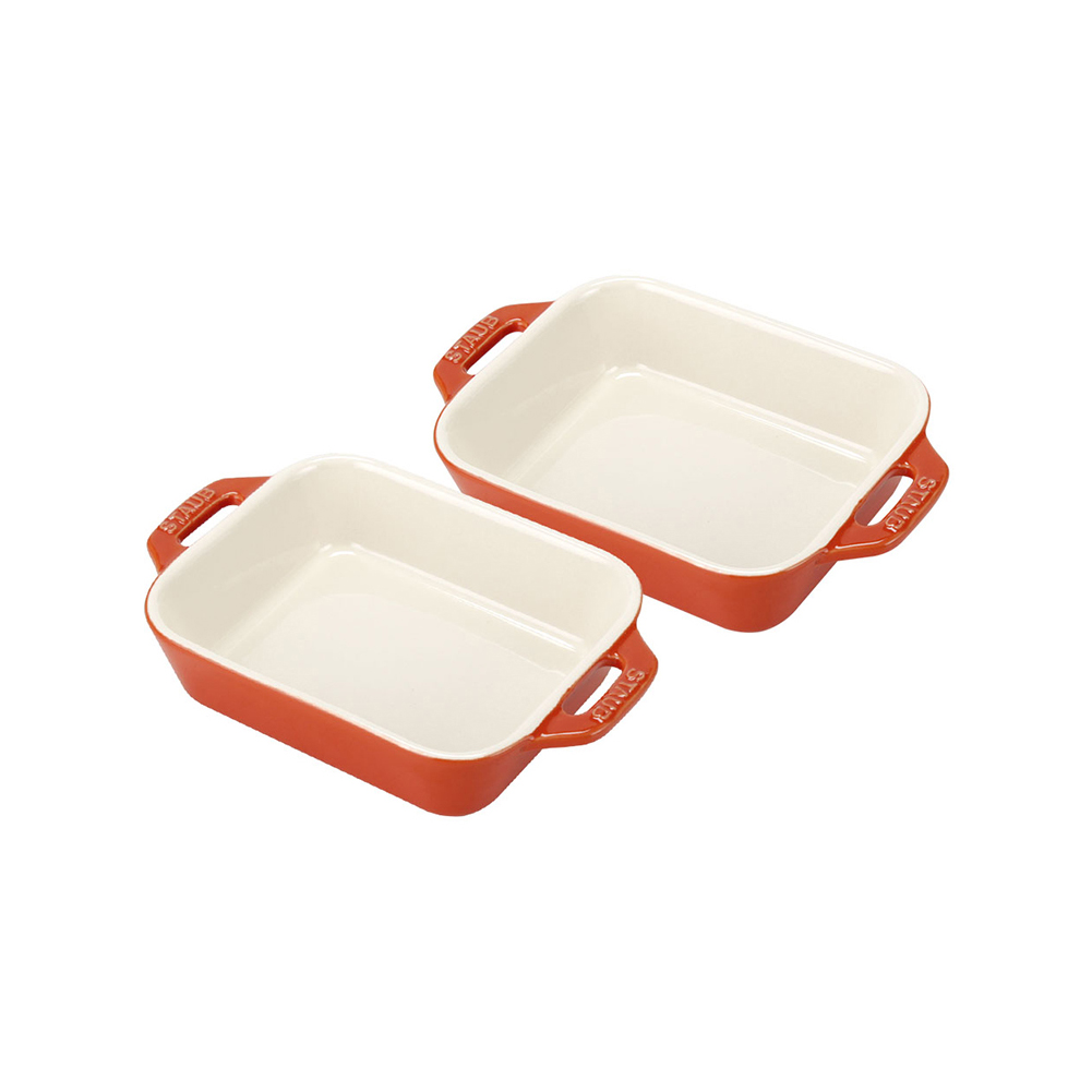 ストウブ 鍋 Staub レクタンギュラーディッシュ 14×11cm 2個セット 