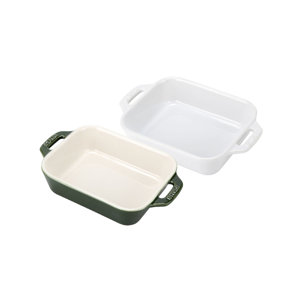 ストウブ 鍋 Staub レクタンギュラーディッシュ 居座り 14×11cm 2個  