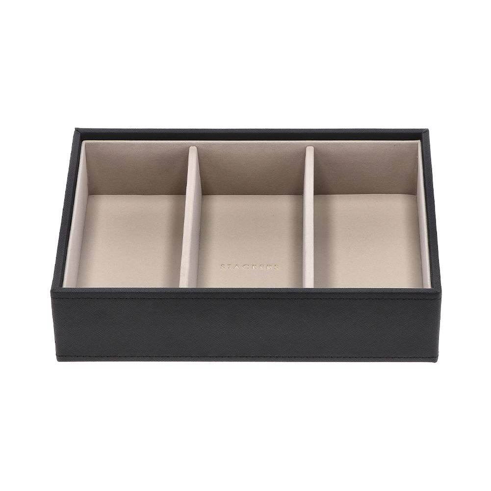 【美品】STACKERS グレー ボックス 仕切り付き 3段 STACKERS〈スタッカーズ〉ジュエリーボックス CLASSIC 3段セット