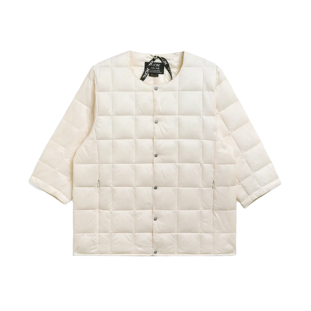 TAION（タイオン） ベーシック クルーネック七分袖 ダウンジャケット