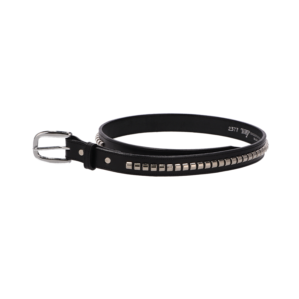 TORY LEATHER クリンチャー スタッズ レザーベルト ブラック TORY LEATHER】1