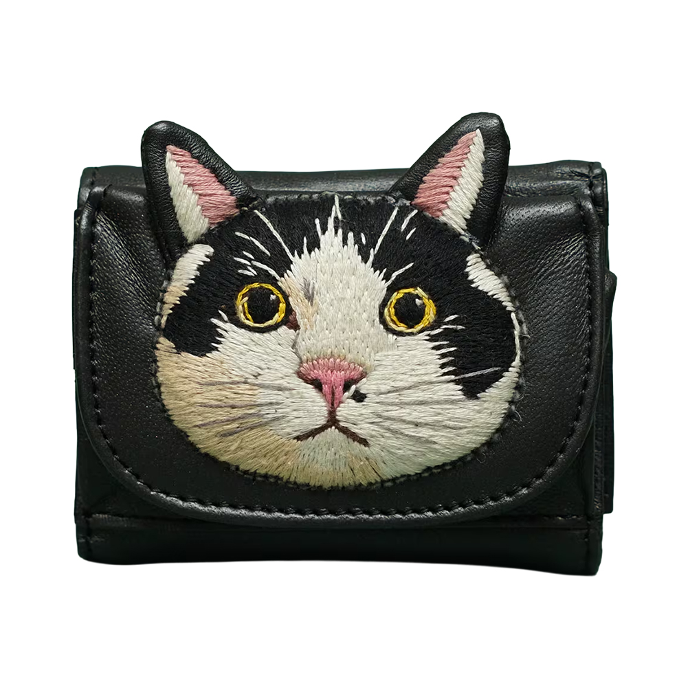 tamao tamao world タマオワールド ねこミニ財布 折り財布 刺繍財布