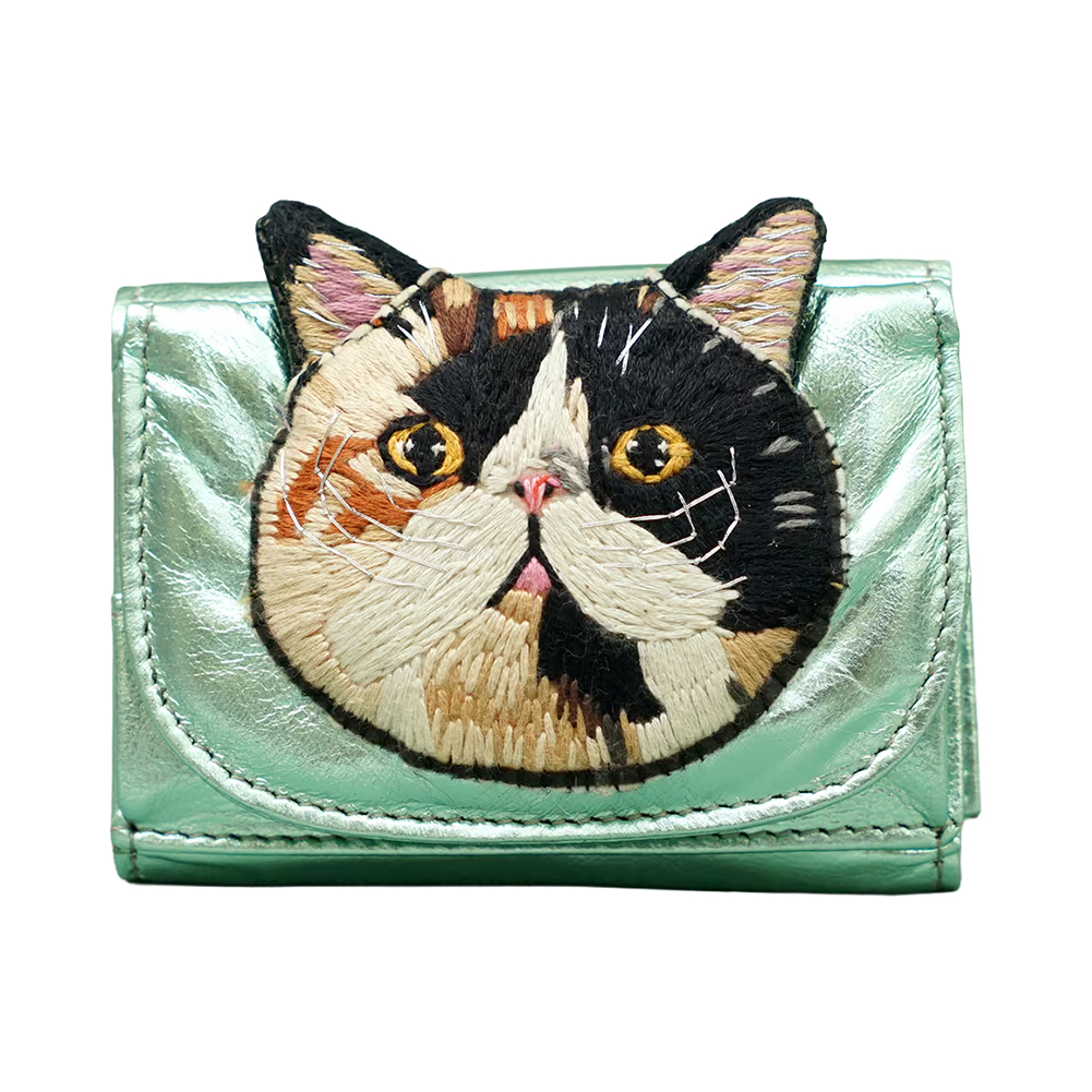 tamao tamao world タマオワールド ねこミニ財布 折り財布 刺繍財布
