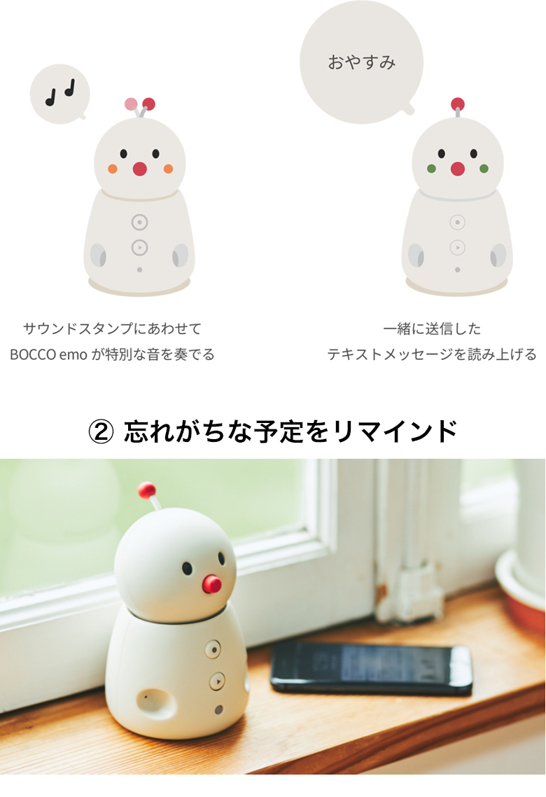ユカイ工学 見守り コミュニケーション ロボット ボッコ エモ BOCCO