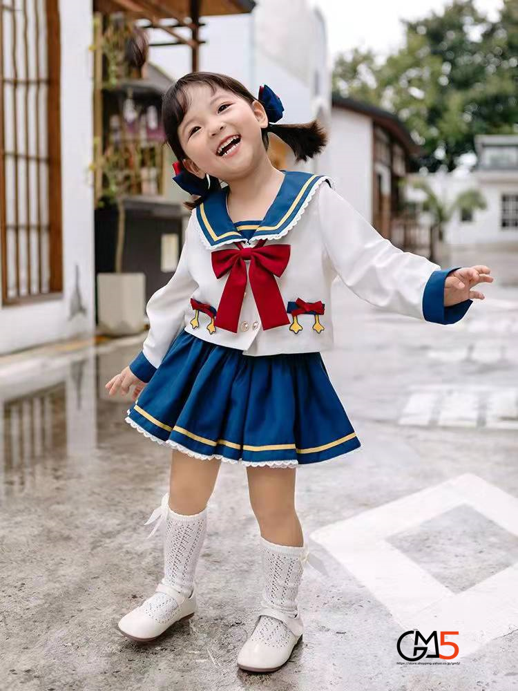 子供3点セット 80-130cm 女の子 スカート ブラウス リボン コスプレ