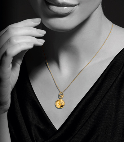 純金コインの宝飾ペンダント 天空のペガサス金貨 ゴールド 法定貨幣 24