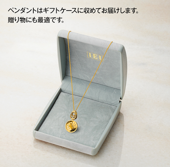 純金コインの宝飾ペンダント 天空のペガサス金貨 ゴールド 法定貨幣 24