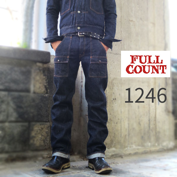 FULLCOUNT フルカウント #1246W BUSH PANTS ブッシュパンツ Made in Japan フルカウント ジーンズ BUSH  PANTS 13.7オンス セルビッチデニム ワンウォッシュ