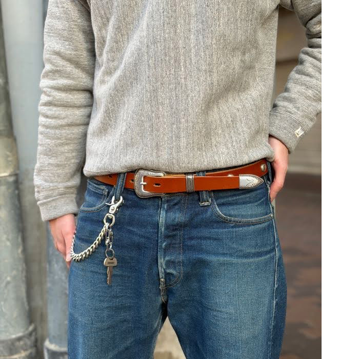 HTC HTC USA 793-4971010 WESTERN ROUND STUDS 60 BELT ブラックレザー