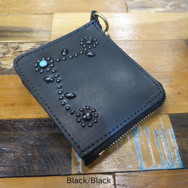 2023FW HTC BLACK TYPE-5 SN33 LEATHER WALLET 【BLACK/BRASS】  【BLACK/BLACK】ターコイズストーン エイチティーシー ブラック ウォレット htc ウォレット