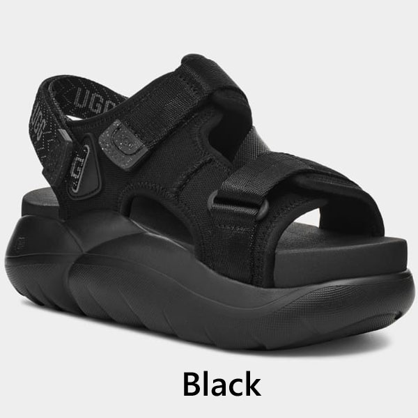 UGG ブラック クロスストラップ レザーサンダル UGG Australia サンダル LA ALTO CROSS STRAP / アグ ラ アルト