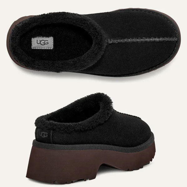 【美品】UGG ブラック クロッグサンダル ニュー ハイツ 24cm 美品】UGG ブラック クロッグサンダル ニュー ハイツ 24cm
