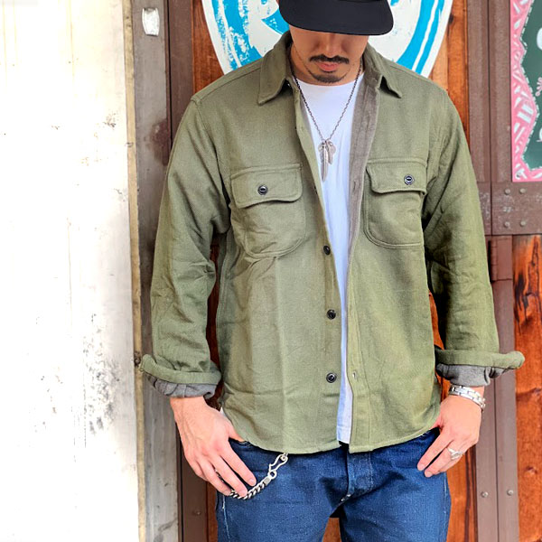 ALCARZA ヘビーウェイト ネルシャツ 無地 メンズ ダブルフェイス 厚手