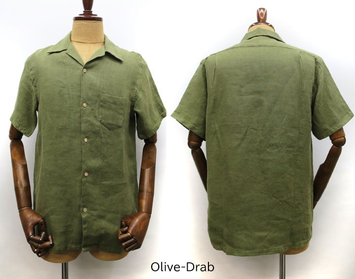 ORGUEIL オルゲイユ メンズ Linen Open Collar Shirt [OR-5092B