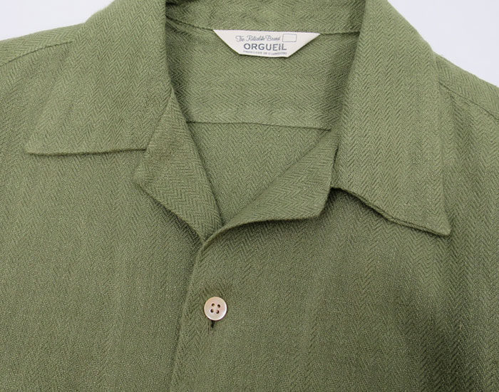 ORGUEIL オルゲイユ メンズ Linen Open Collar Shirt [OR-5092B