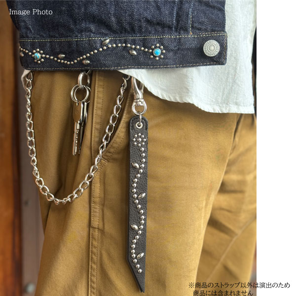 Schott N.Y.C ショット FLOWER STUDS LEATHER KEY HOLDER