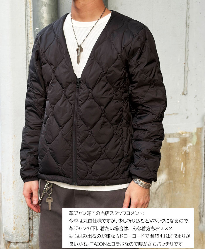 【美品】schott × TAION インナーダウン　Mサイズ Schott N.Y.C（ショット） Schott×TAION ショット×タイオン ダウン