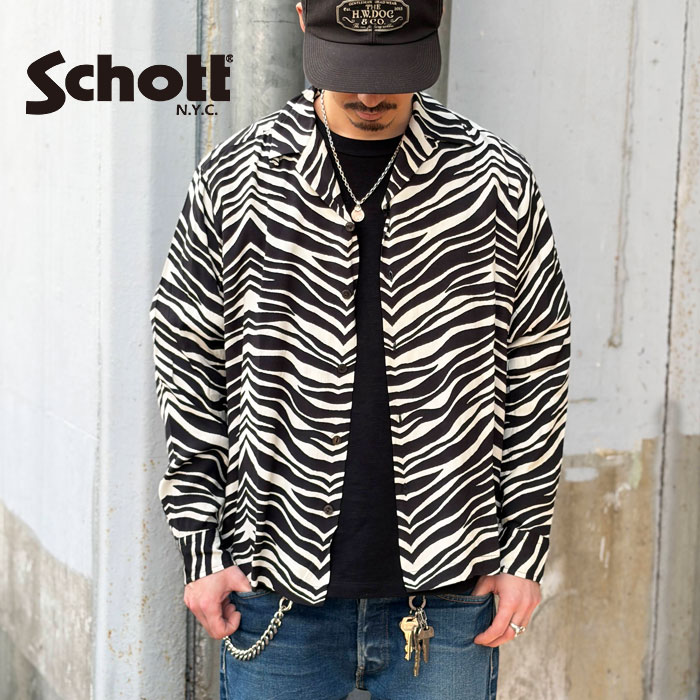 Schott N.Y.C（ショット） Schott ZEBRA RAYON SHIRT ゼブラレーヨン