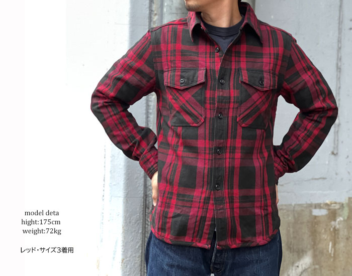 UES ウエス エクストラヘビーネルシャツ [ 502355 ] 【レッド