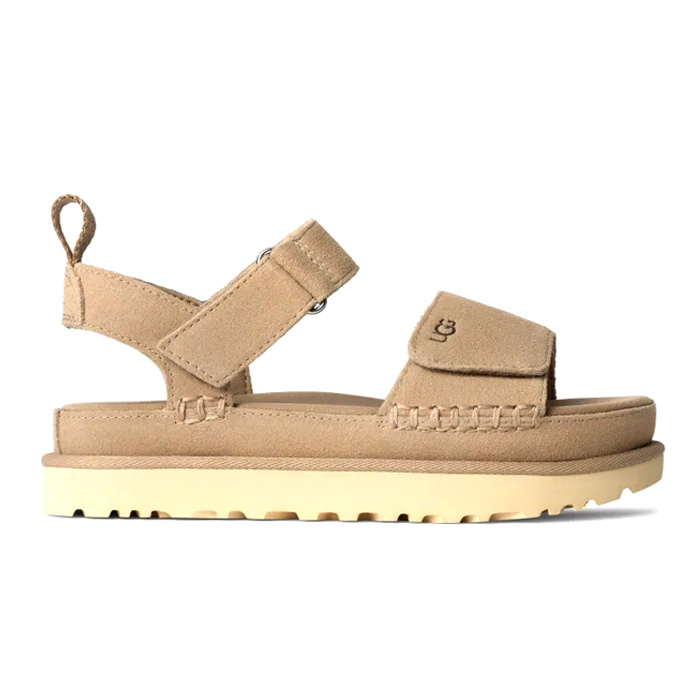 【安心の国内正規品】 UGG アグ レディース ゴールデンスター 1136783 W GOLDENSTAR 【SAND , BYF】 ベージュ ピンク ugg サンダル スウェード ロゴ ストラップの画像