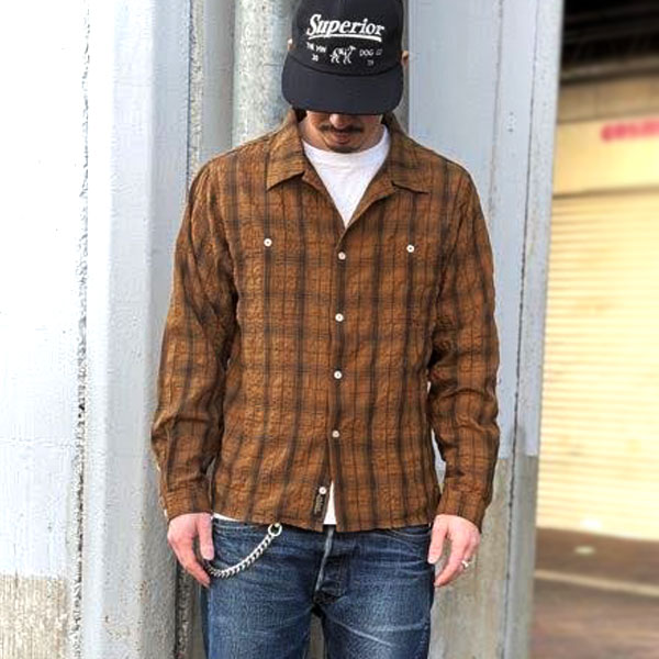 2025SS VIN&AGE TYPE VSL6 LIGHT FABRIC SHIRT ヴィン＆エイジ ヴィンアンドエイジ ライトファブリックオンブレシャツ 長袖 初夏 オンブレチェック 薄手 | Vin＆Age | 02