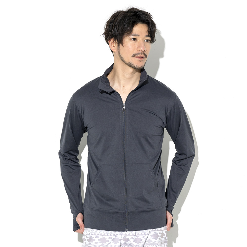 GRID SURF ラッシュガード ジップアップ メンズ 長袖 S〜3XL